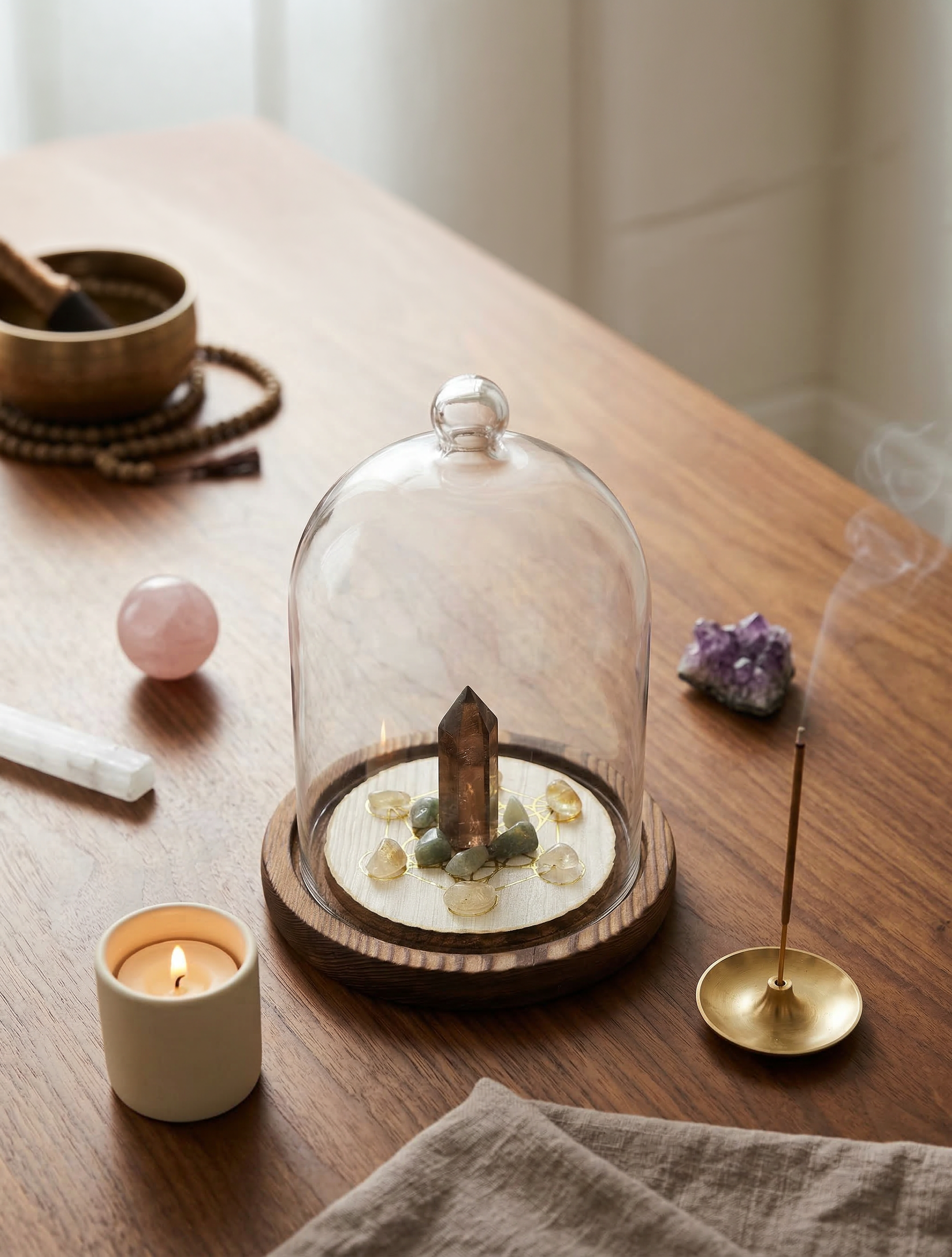 Sanctuary Golden Flow — Mini Crystal Grid Kit