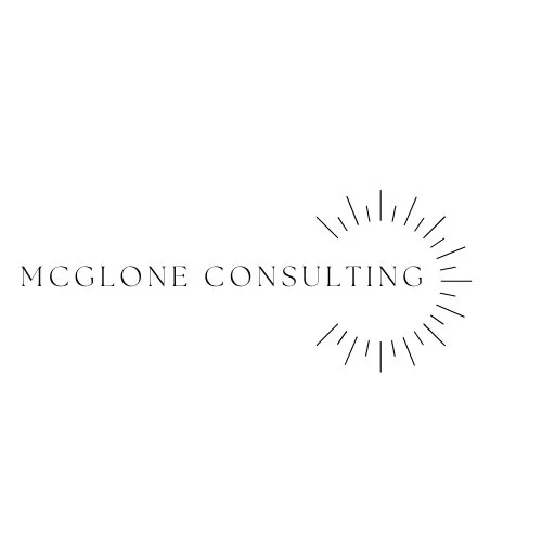 Logo of McGlone Consulting | Somatic Coaching for Overwhelmed & Neurodivergent Adults with stylized circular lines on the right side of the text.