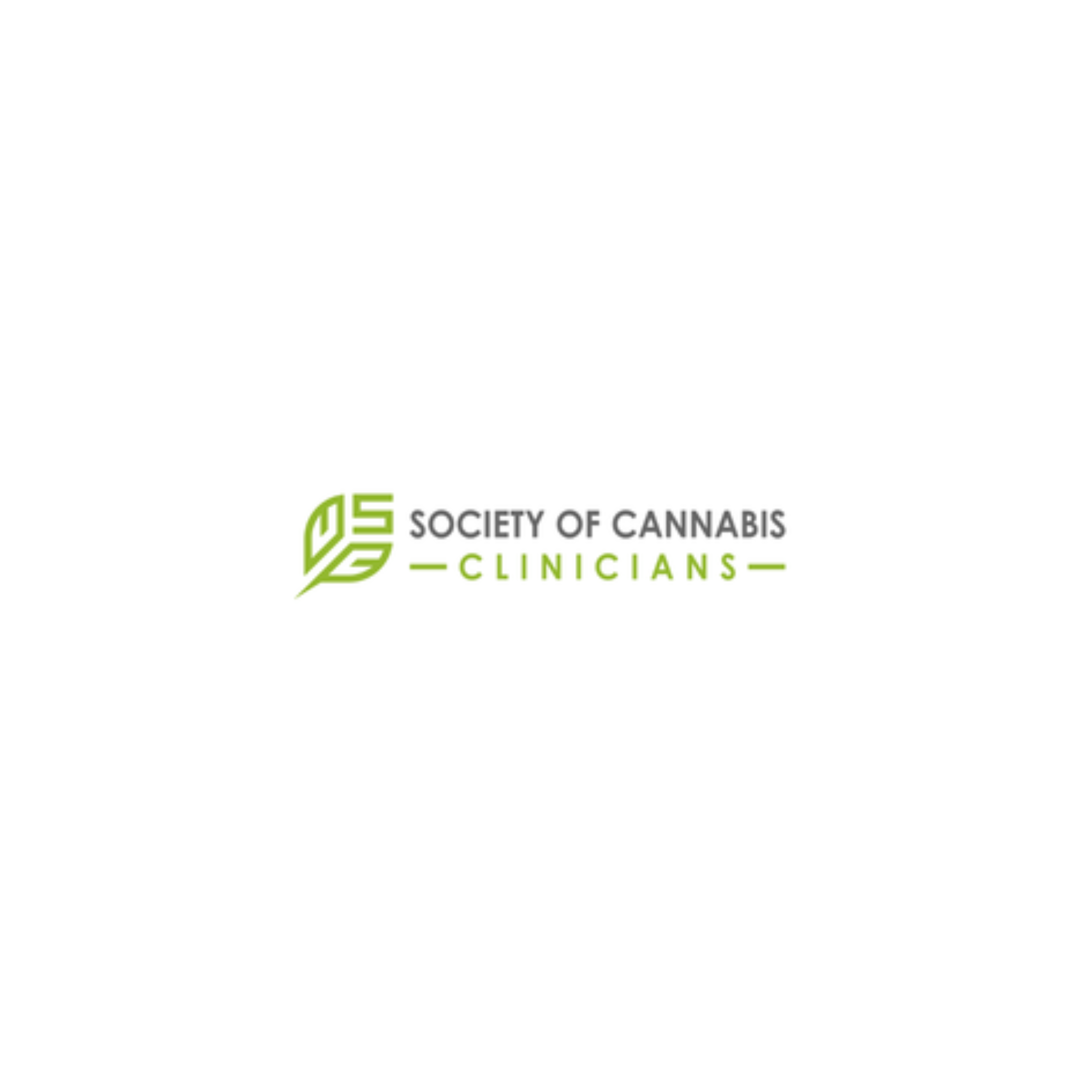 Logo of Society of Cannabis Clinicians with a stylized green leaf design and text.