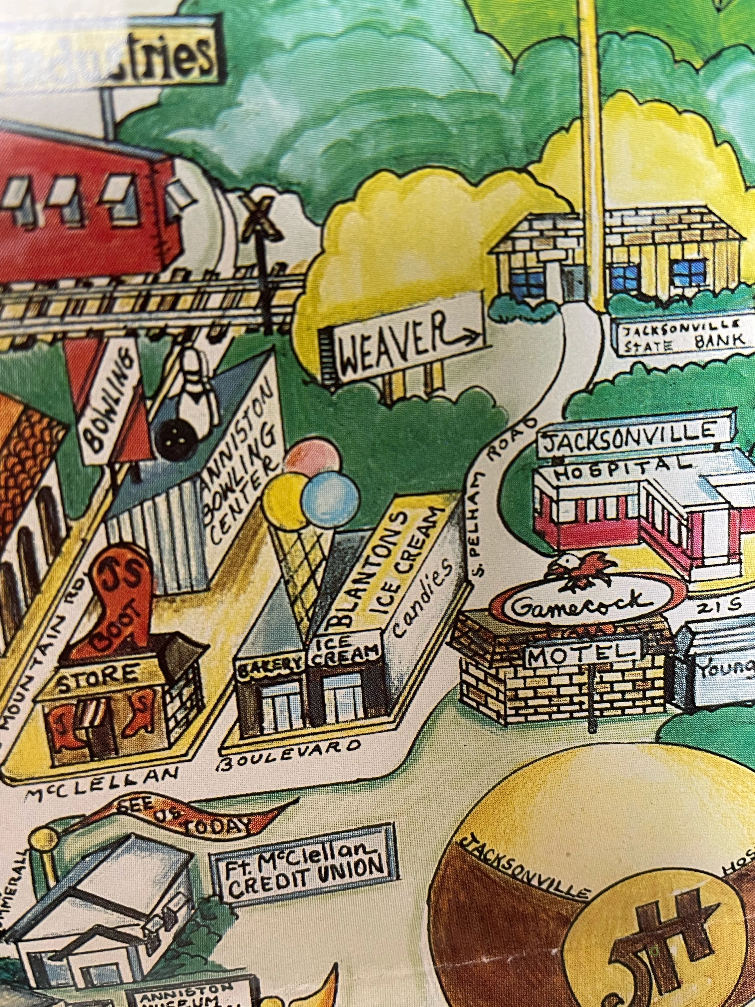 Vintage Map with Blanton's Ice Cream Shop