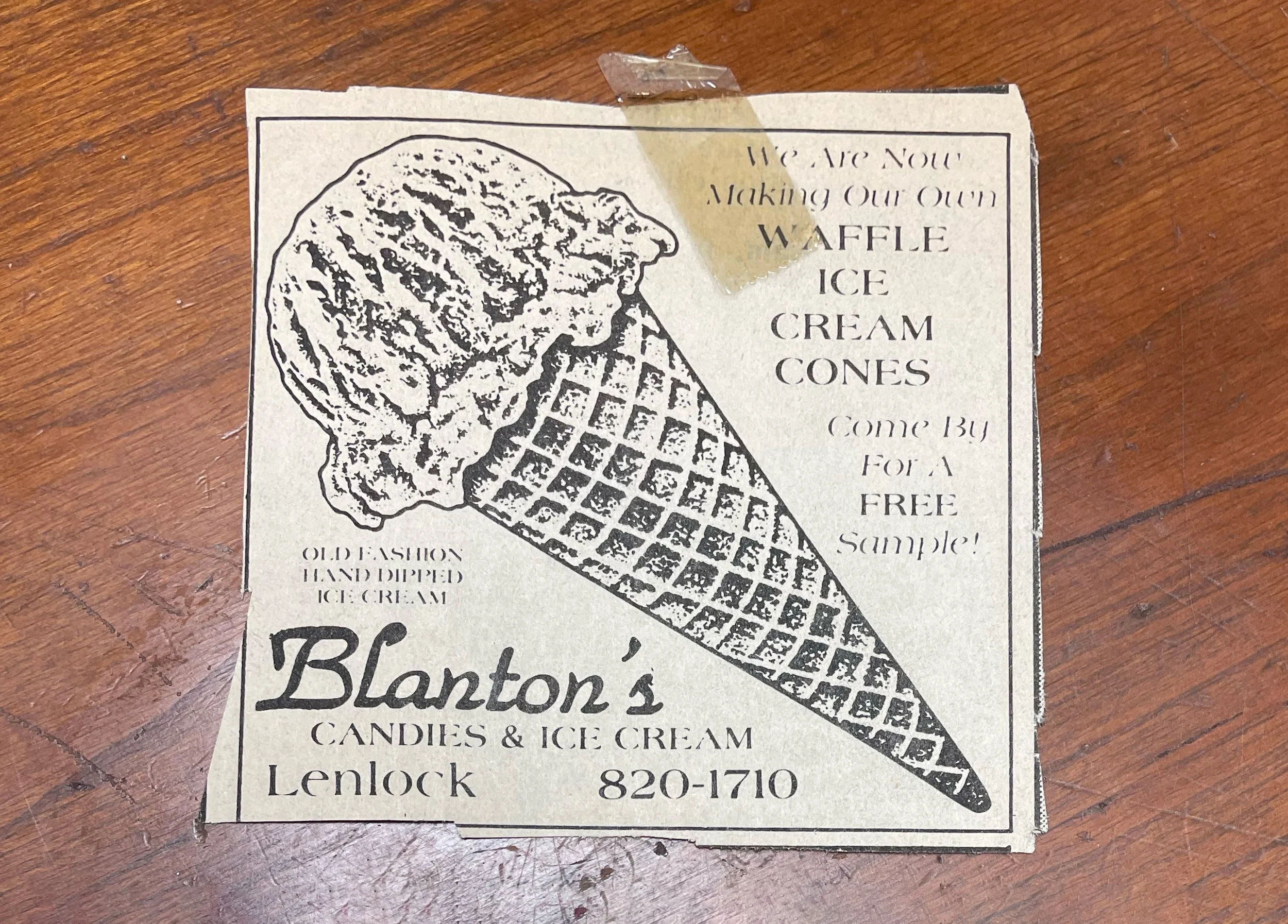 Vintage Ad for Blanton's Ice Cream