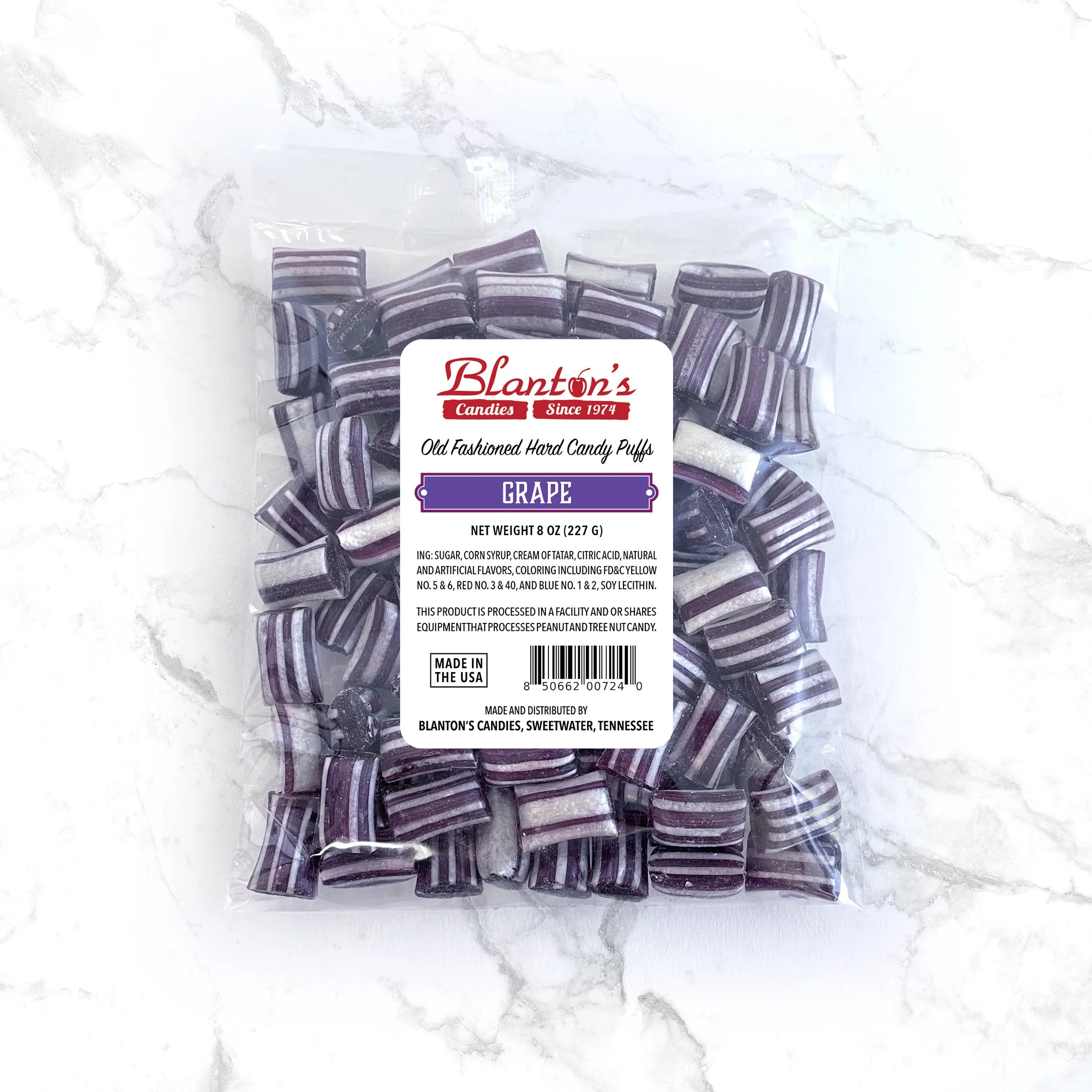Grape Hard Candy Puff Package with Label