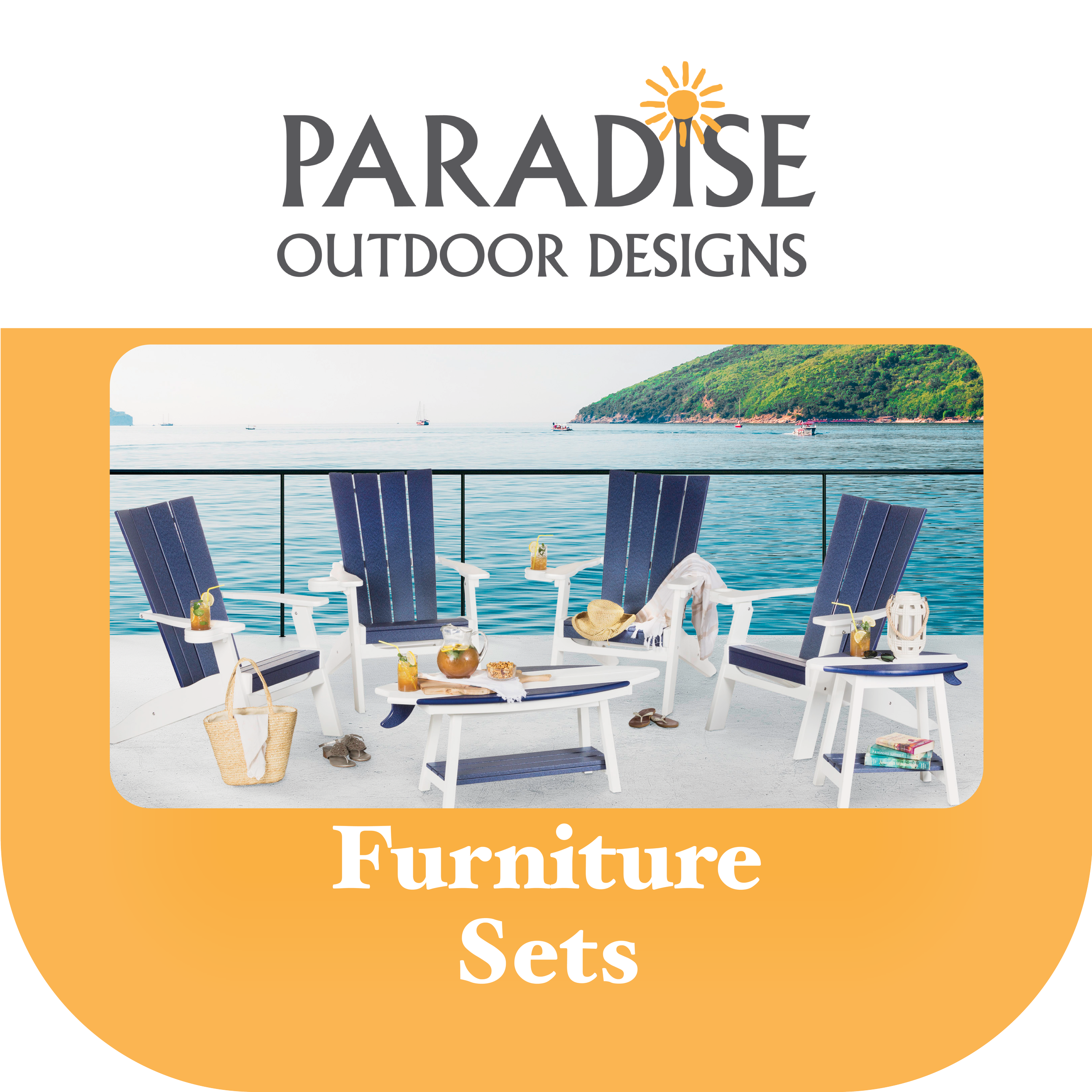 Paradise Outdoor Designs - Fenwick Adirondack Conversation Set