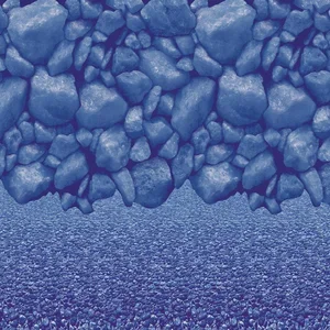 Close-up of a textured blue surface with irregular patterns.
