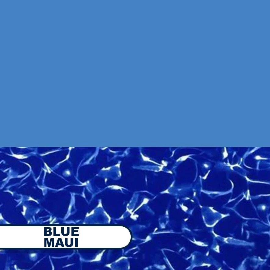 Blue background with a label that reads 'Blue Maui' over a pattern of blue rocks.