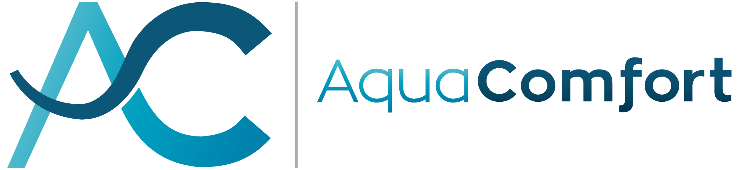 Logo of AquComfort with a stylized water droplet and the text 'AquComfort' in blue.