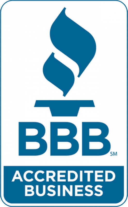 Better Business Bureau logo with the text "BBB Accredited Business" and a stylized flame above the "BBB" initials.