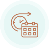 Clock with an arrow and a calendar