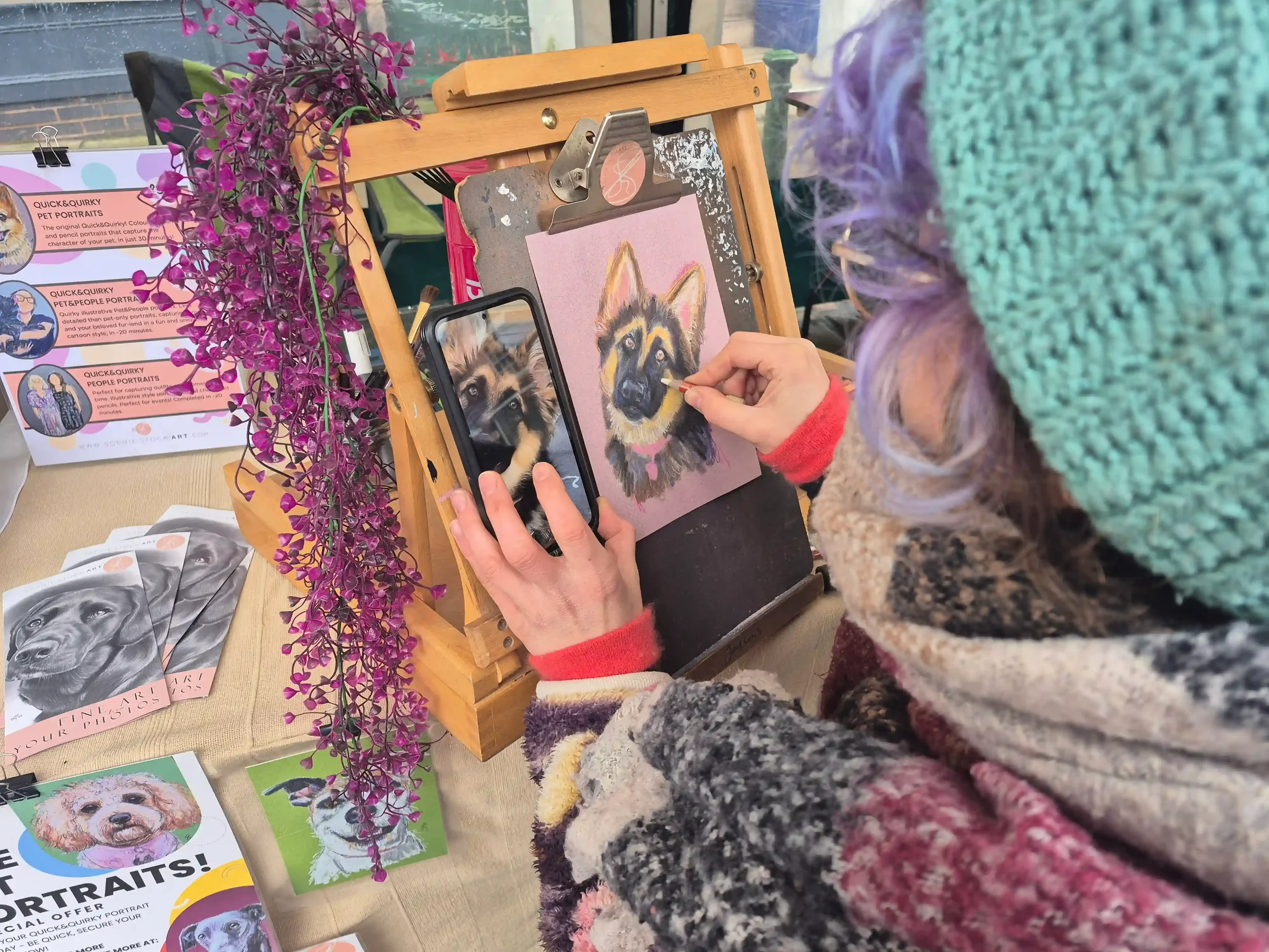 Live Pet Portraits @ Leek Sunday Supplement Market 