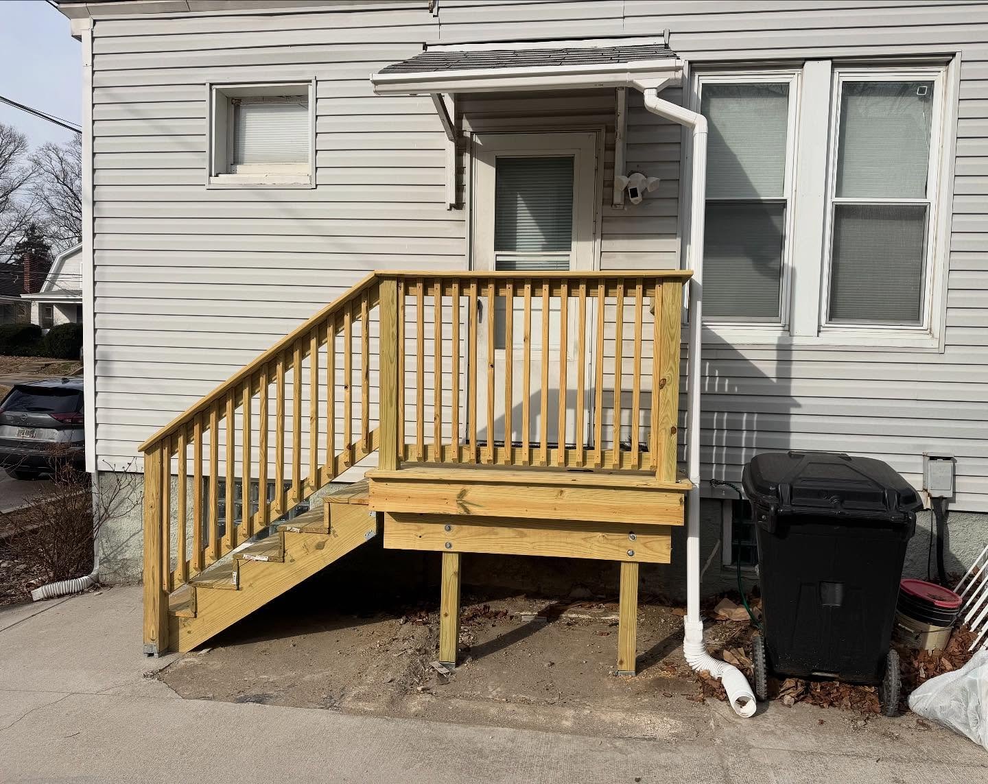 We wrapped up a new porch that a client desperately needed! Her CMU wall was deteriorated and dangerous to walk on. 

Our team demo&rsquo;d the existing porch and installed a new framed one.

We also mitigated the water problem that caused this issue
