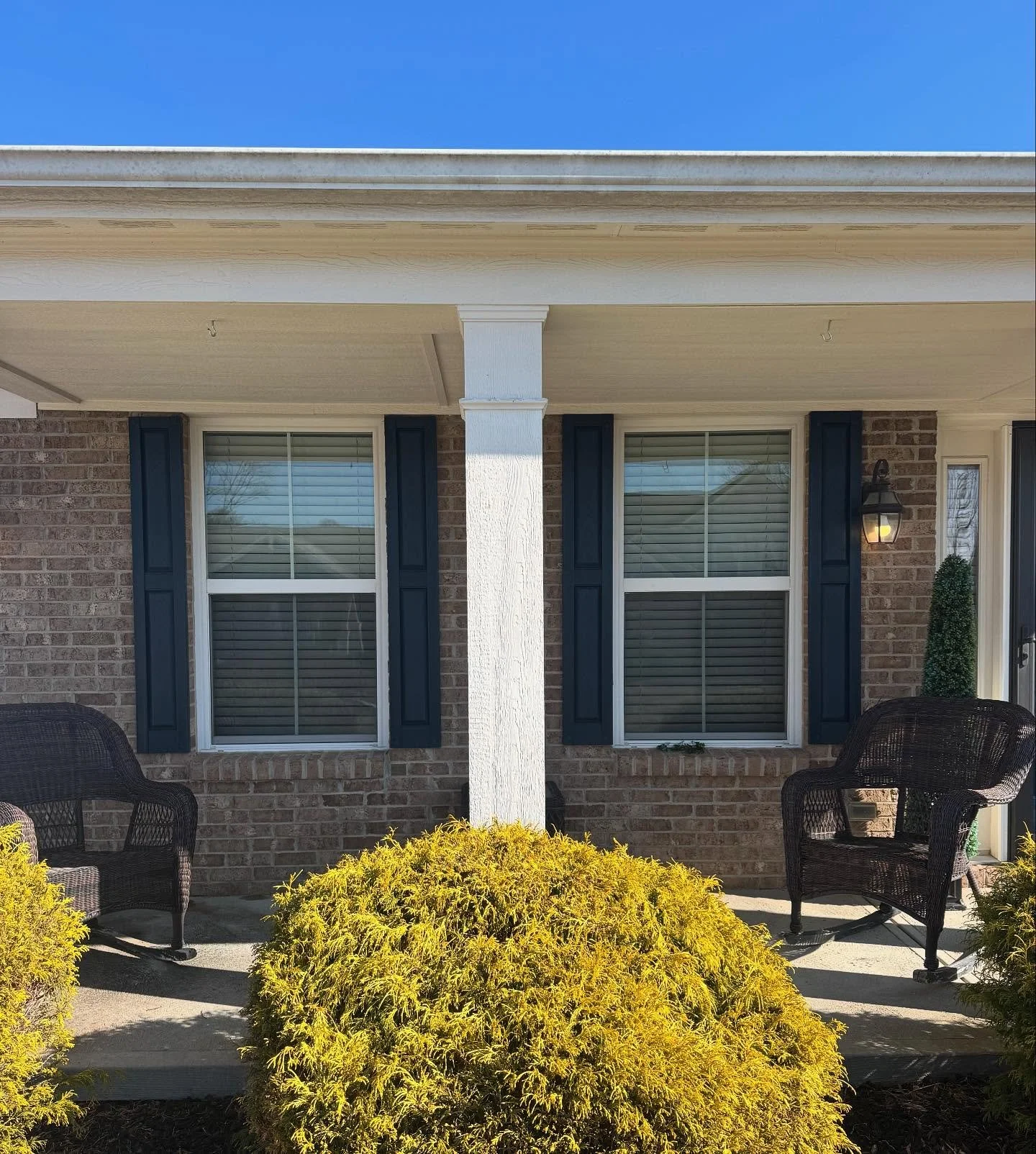 Adding some curb appeal in Walton! 

These custom sized shutters from Mid America allowed the customer to get the look they wanted, while fitting around an existing light fixture.