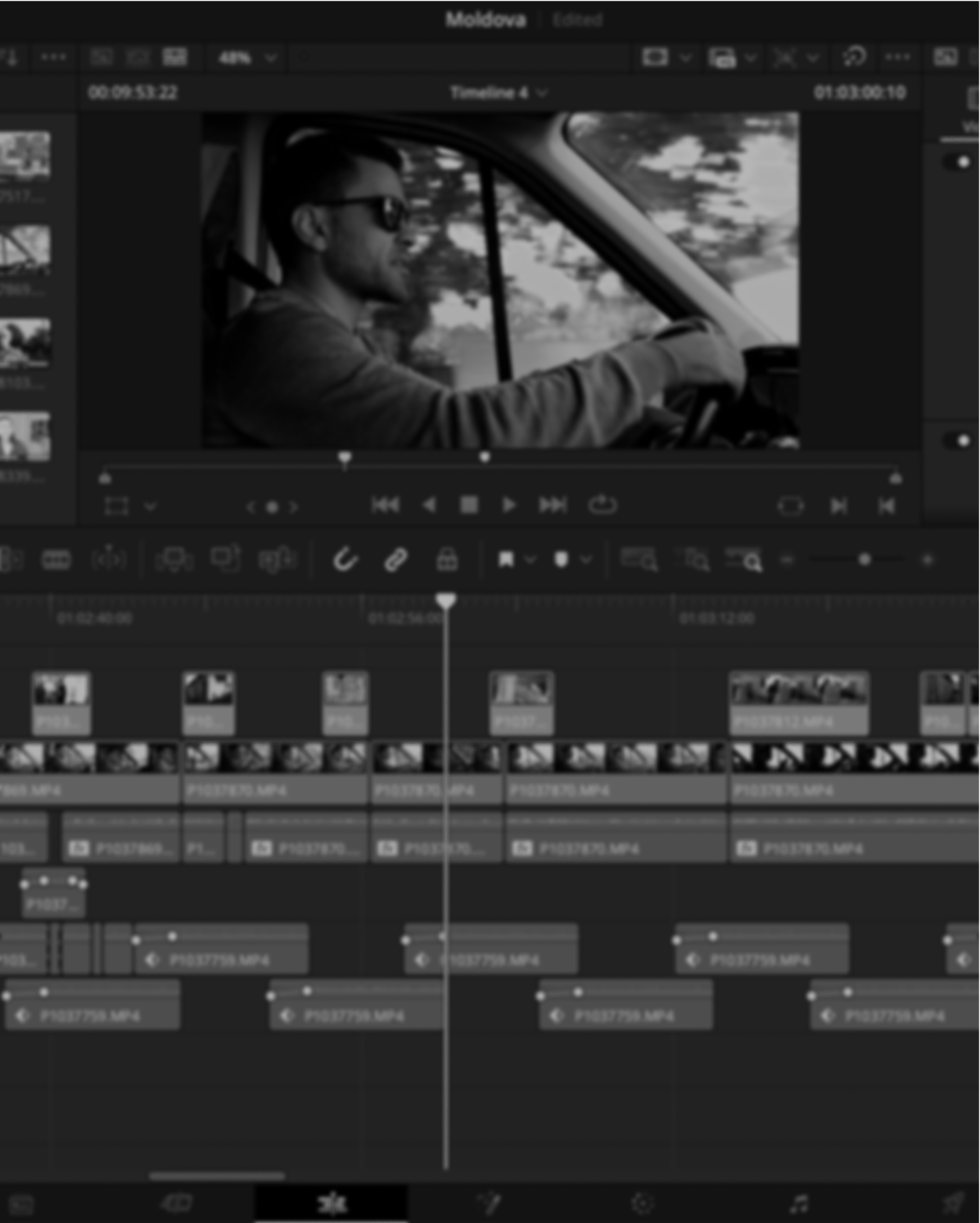 Davinci Resolve editing timeline. Joe Beynon Media