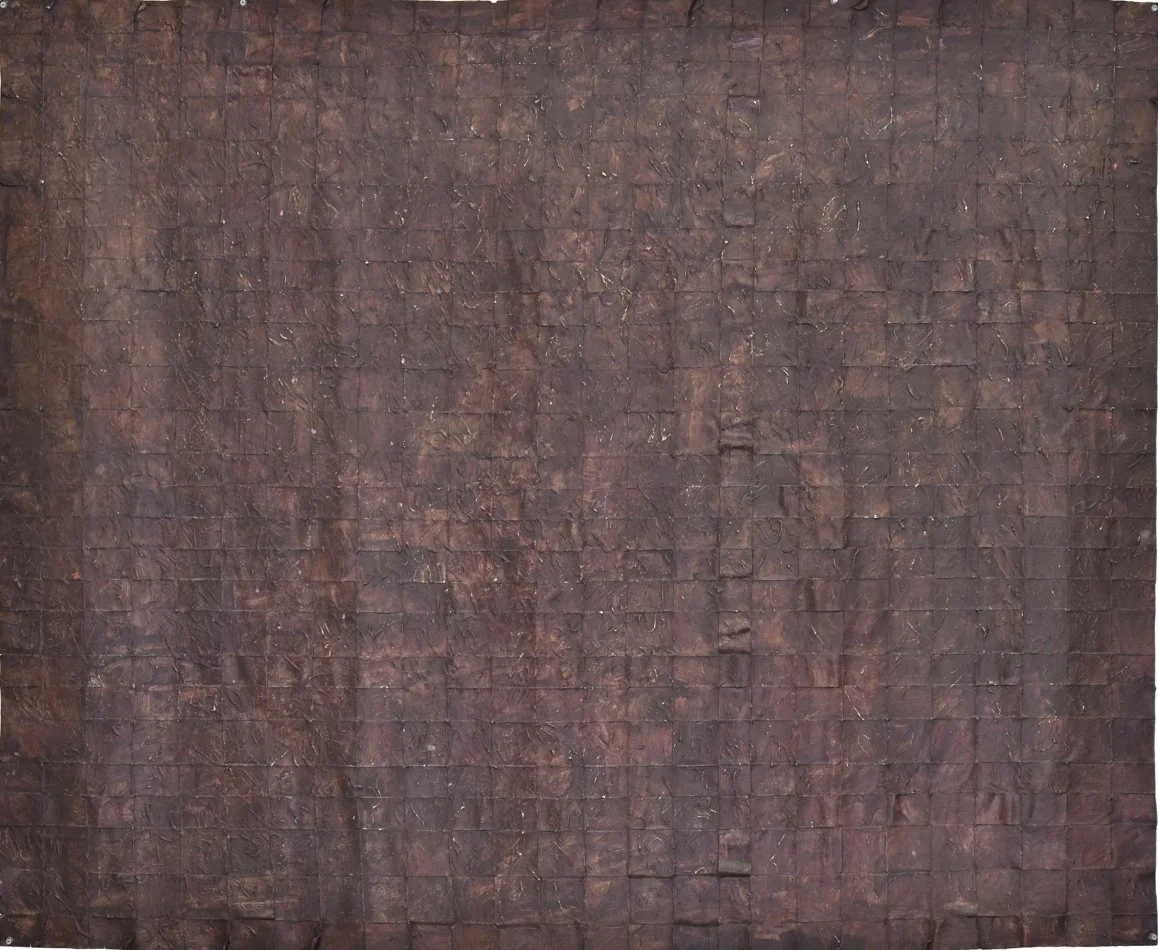 deep and earthy textural woven painting, with dimension created through subtleties in tone