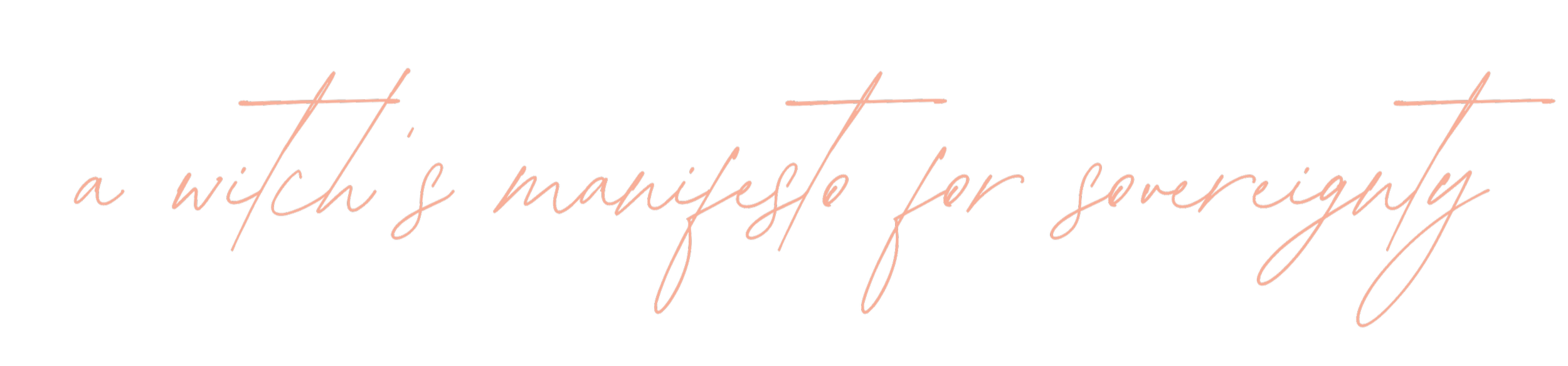 A black background with pink cursive text that reads, "a witch's manifesto for sovereignty."