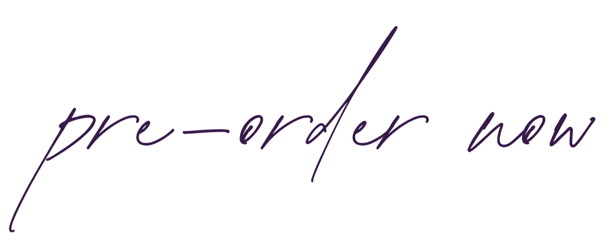 Text reading "pre-order now" in purple cursive font on a transparent background.