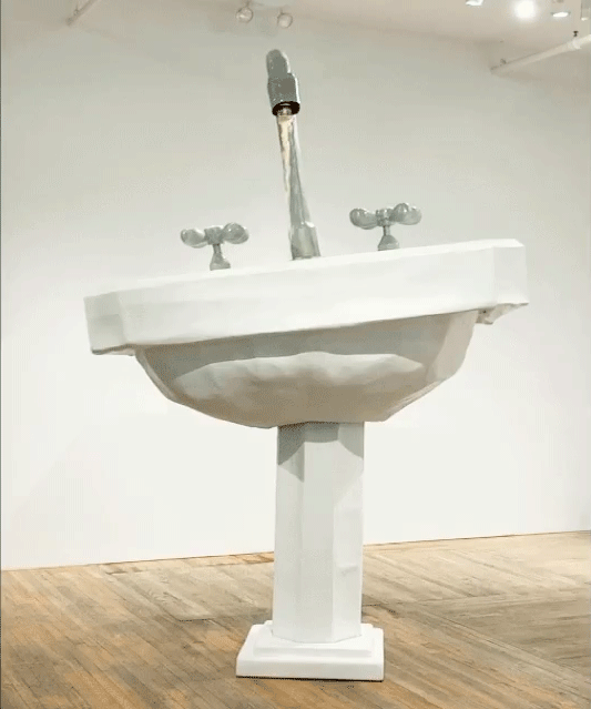 Sin(k). 2020 Cardboard, plastic hardcoat, water pump, dirty water. 12' x 8' x 8'.