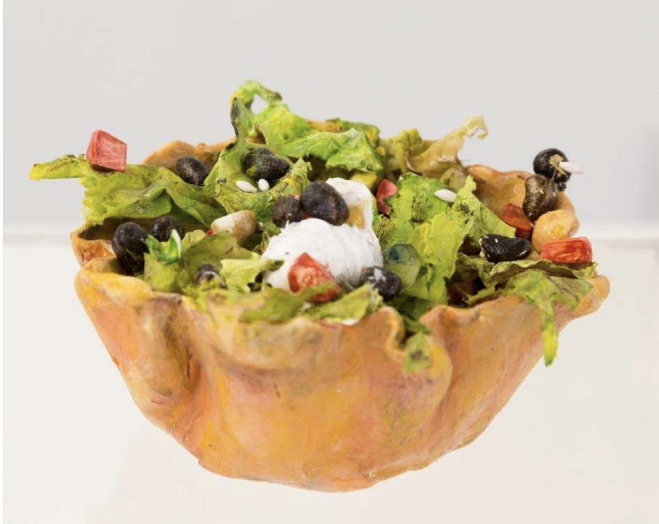 Happy # CincoDeMayo!, 2016
ceramics and mixed media
5 x 11.5 x 11.5 inches (13 x 29 x 29 cm)


This piece, made during the election cycle, references the picture of the taco bowl Donald Trump tweeted,
with the words “Happy #CincoDeMayo ! The best tac