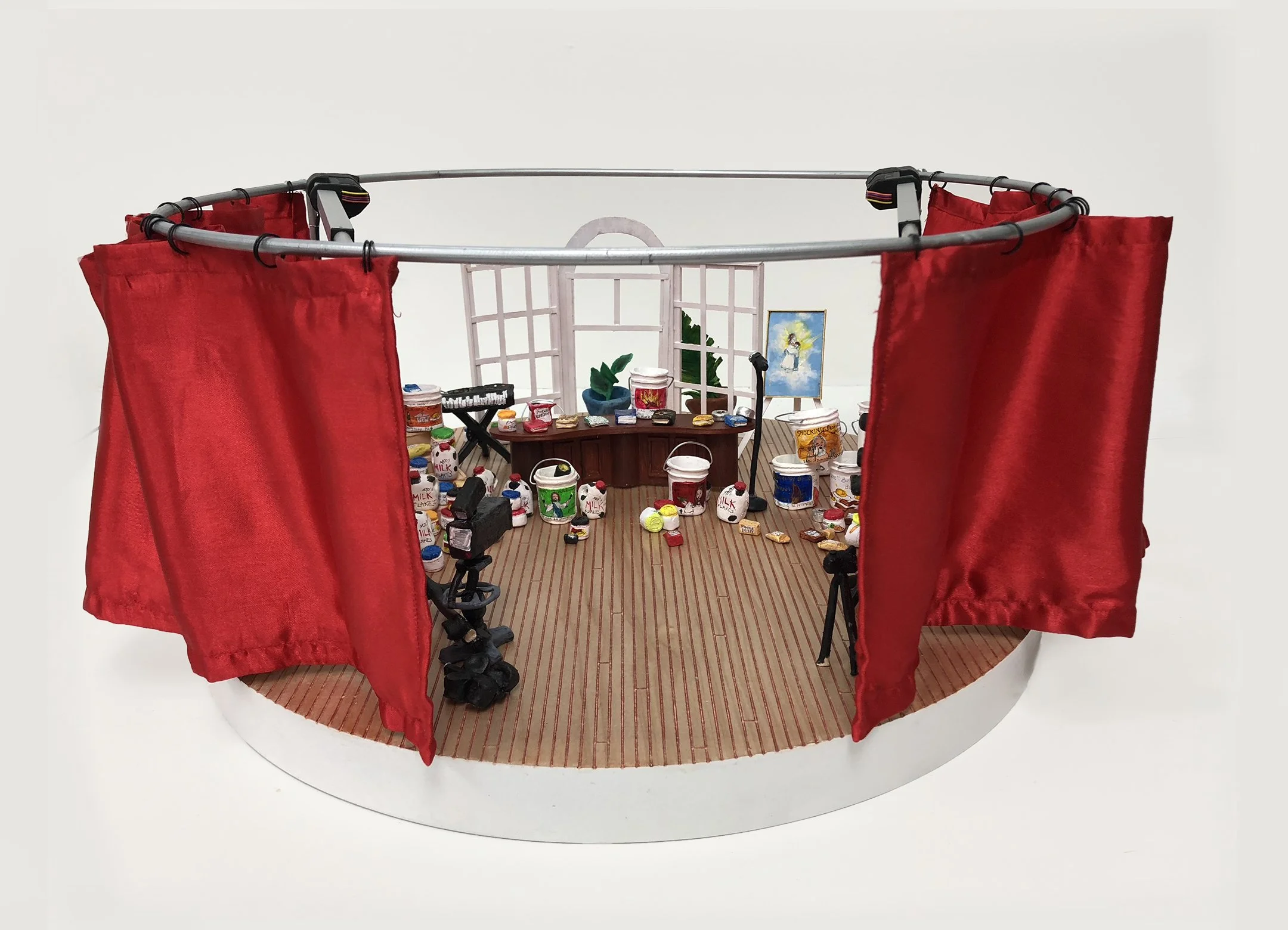 The Jim Bakker Show! ( Time Has Come: How to Prepare Now for Epic

Events Ahead.), 2018
ceramics and mixed media
10 x 23 x 23 inches (25.5 x 58.5 x 58.5 cm)



Jim Bakker, a tv evangelist, convicted felon, and once again tv evangelist, re-emerged fro