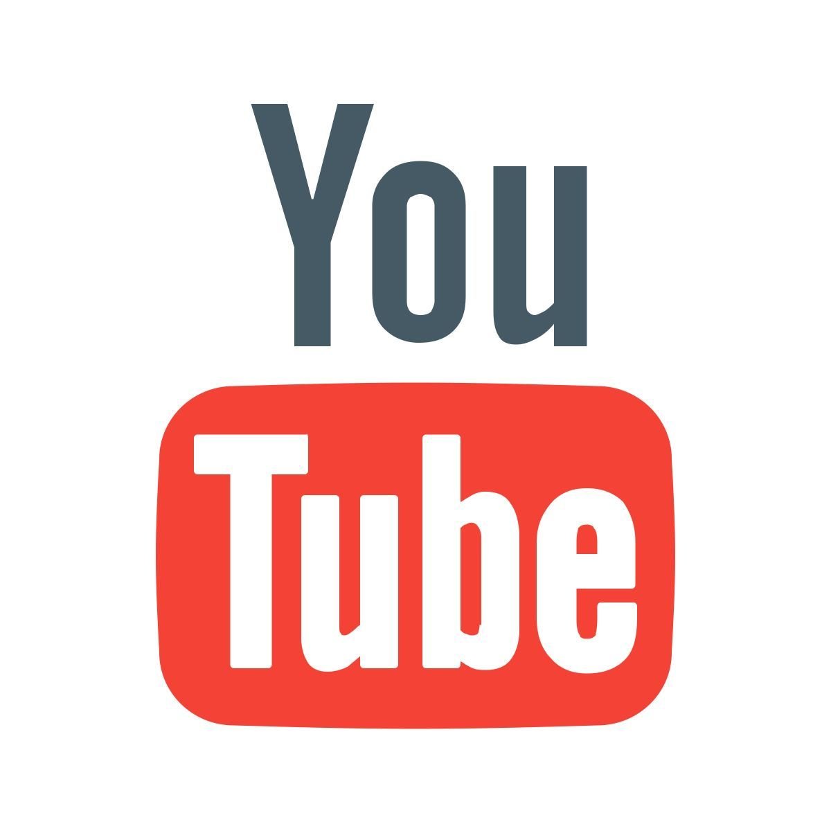 YouTube logo with the word 'You' in black above a red rounded rectangle with 'Tube' in white, resembling the YouTube branding.