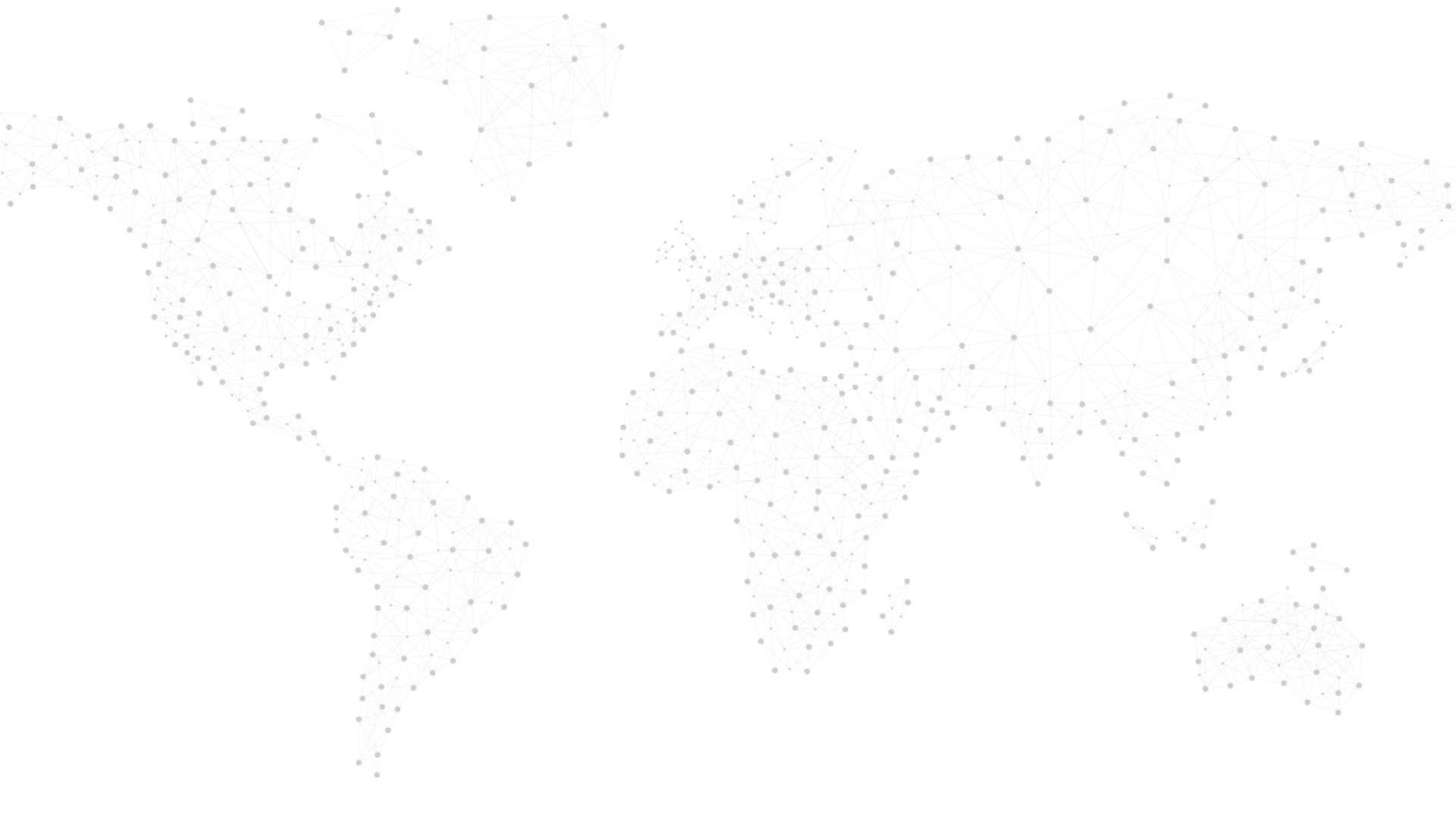 A digital illustration of a world map made of white lines and triangles on a black background.