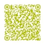 A yellow-green QR code on a white background.
