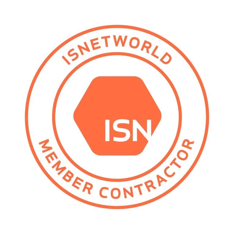 Logo with the text 'ISNETWORLD MEMBER CONTRACTOR' around a hexagon with 'ISN' inside.