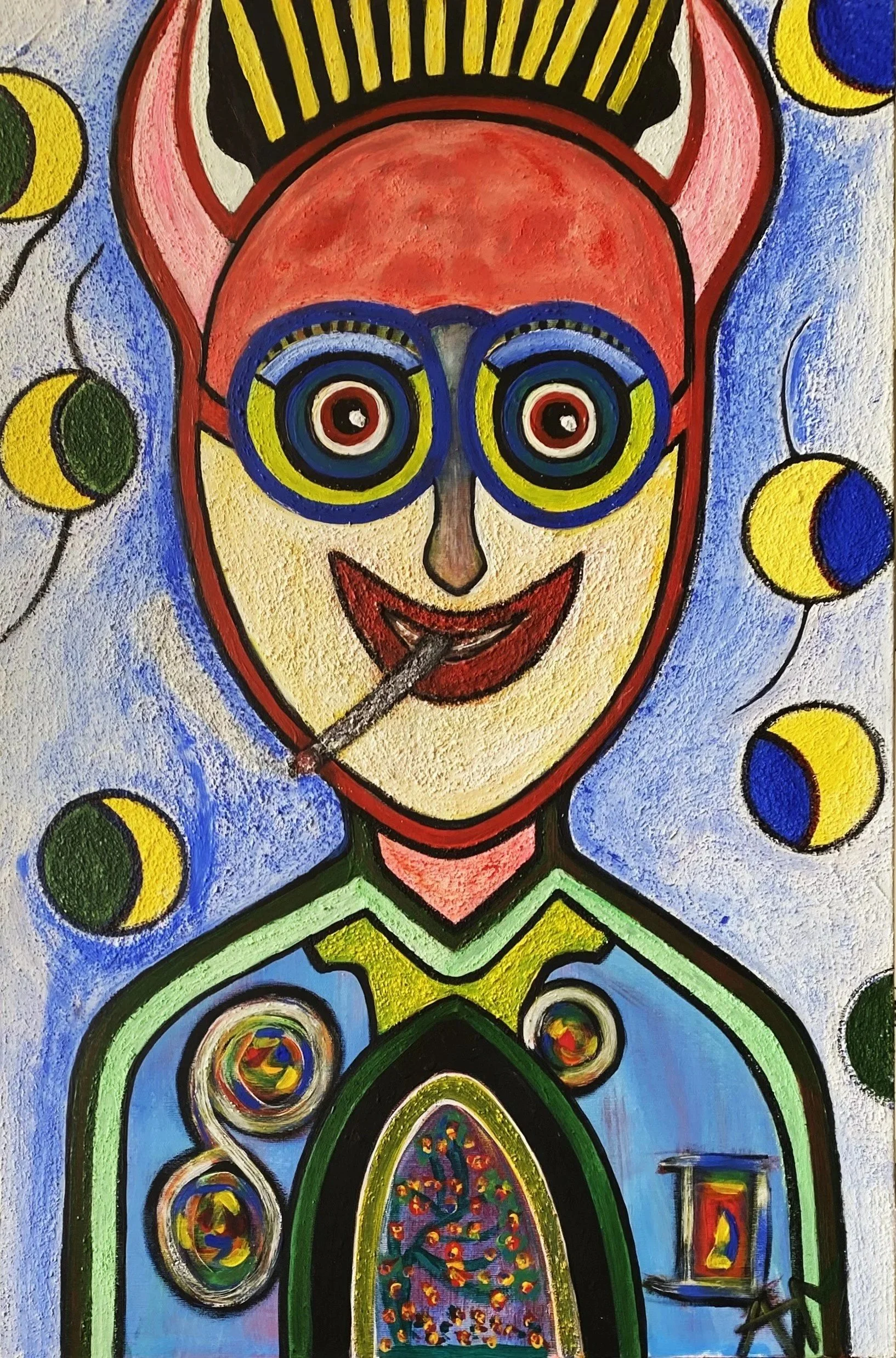 Rauchender Engel
Acryl Leinwand 90x60cm 2025