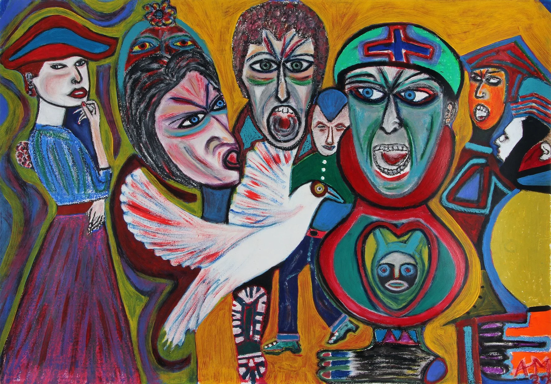 Taube
Mixed Media Papier
100x80 cm
2023