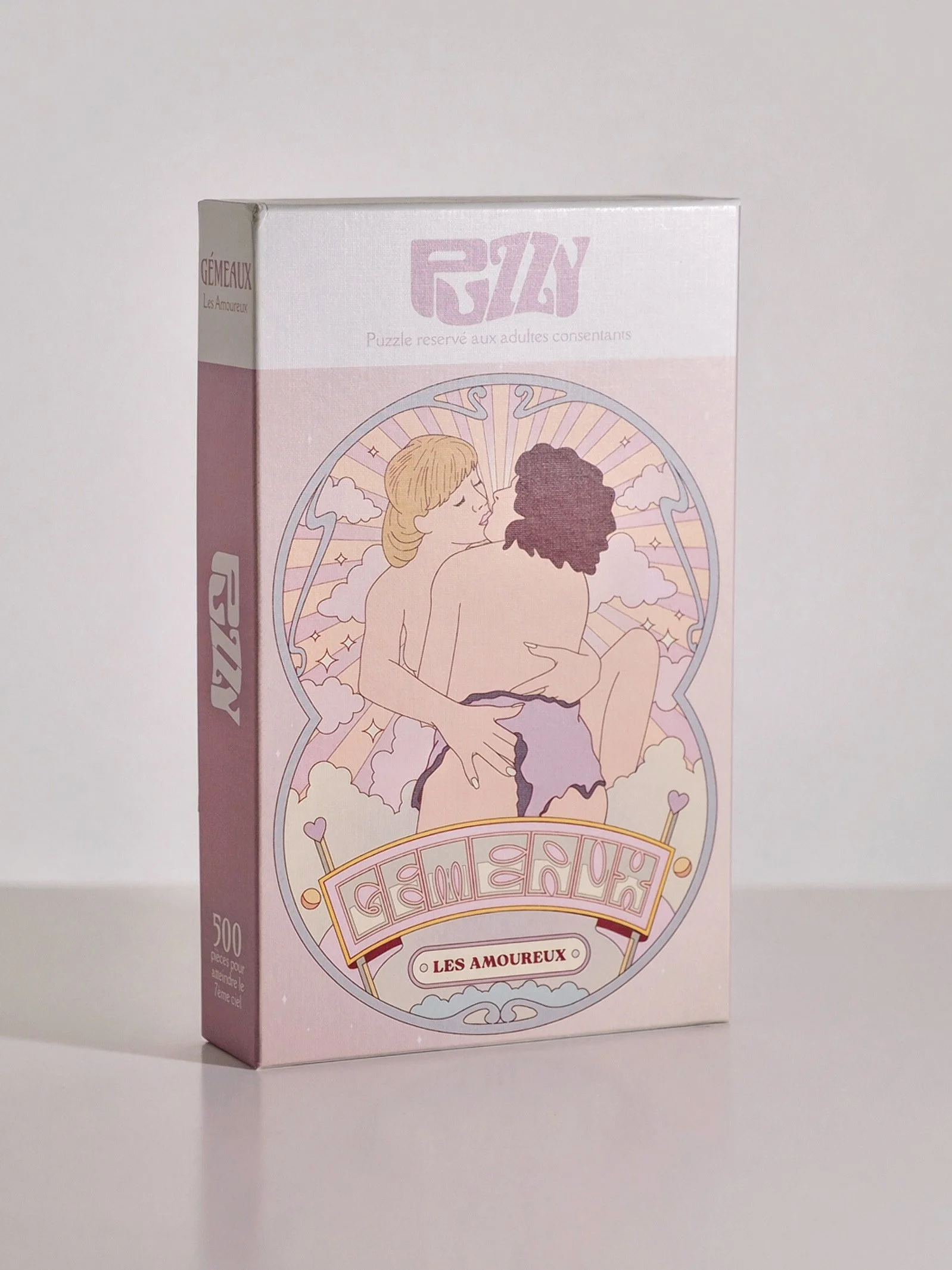 Puzzle érotique Gémeaux Les Amoureux 500 pièces illustration astrologique Puzzy