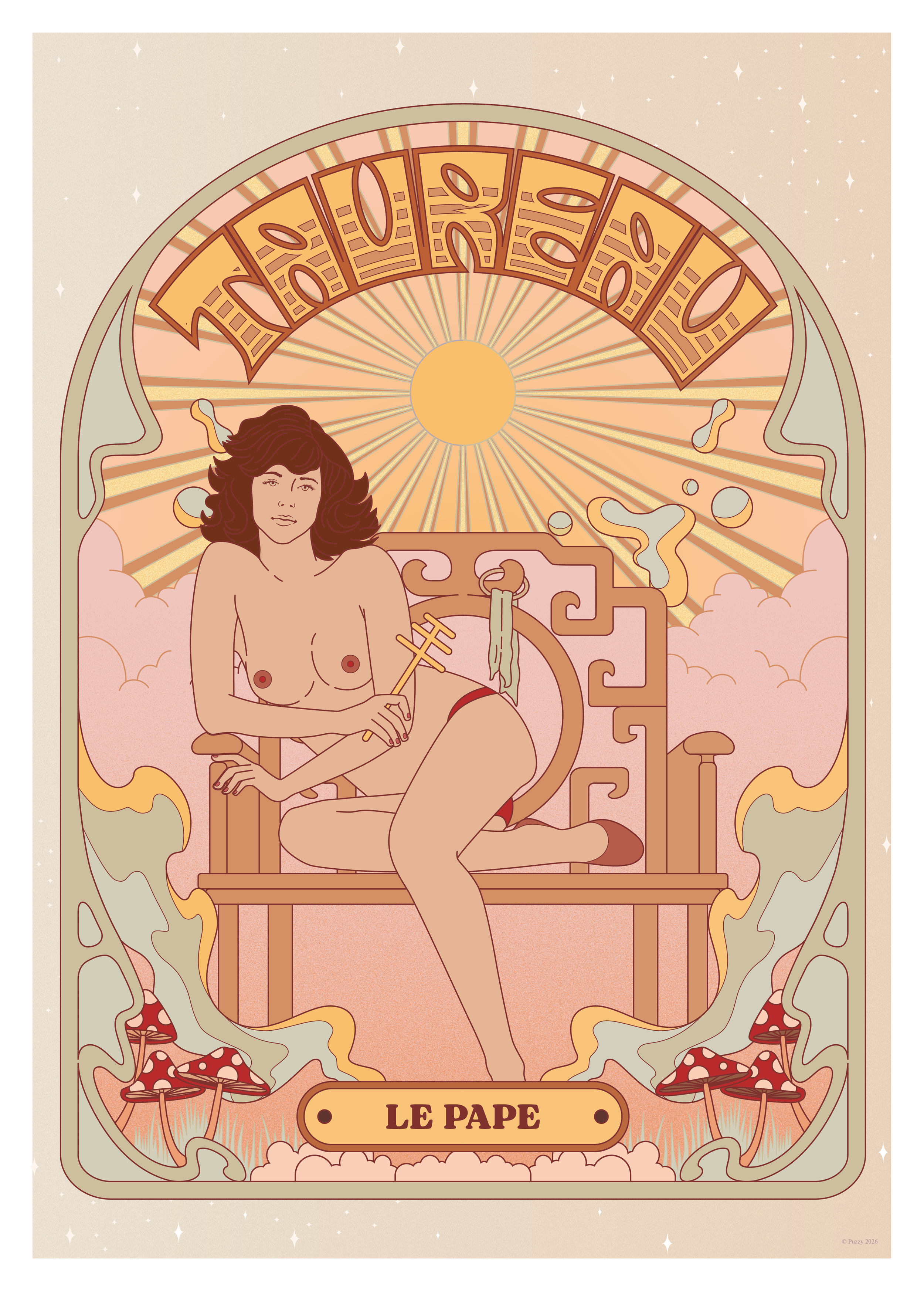 Puzzle érotique Taureau Le Pape 500 pièces illustration astrologique Puzzy