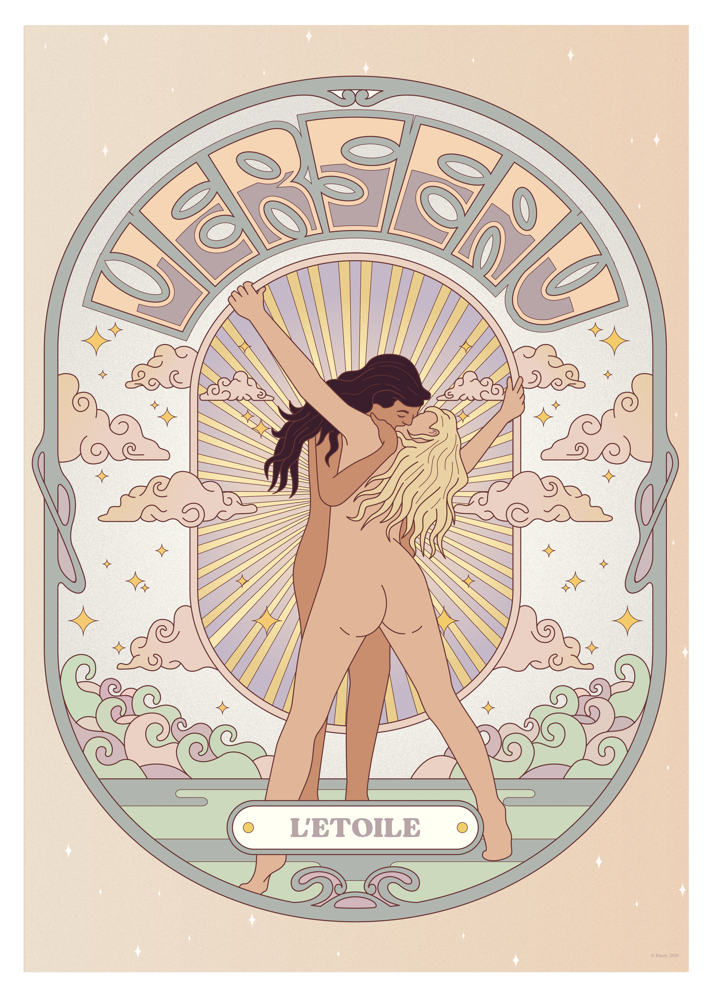 Puzzle érotique Verseau L'Étoile 500 pièces illustration astrologique Puzzy