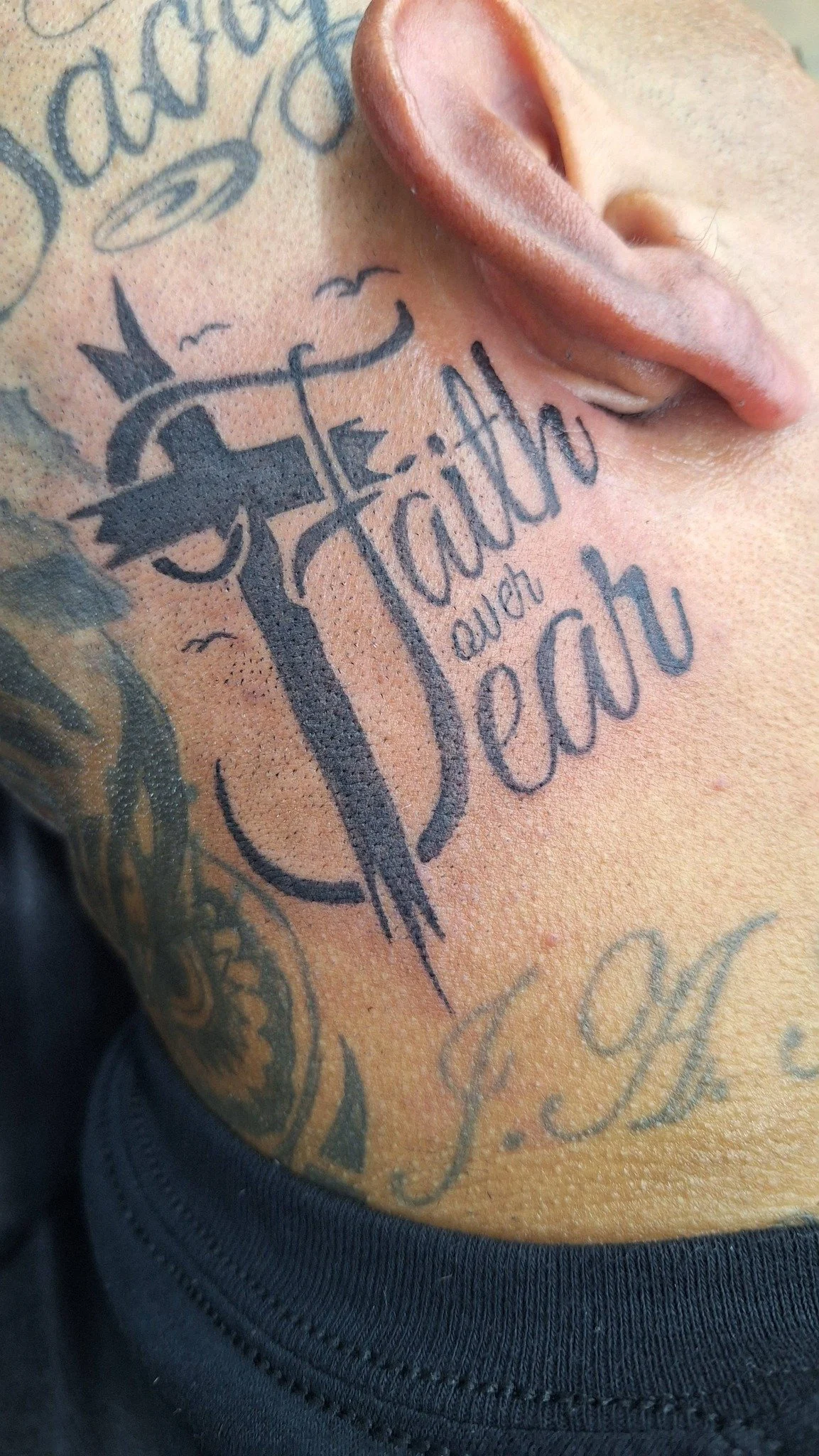 Black decorative font tattoo