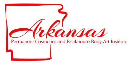 Arkansas Permanet Cosmetics and Brickhouse Body Art Institute logo in red