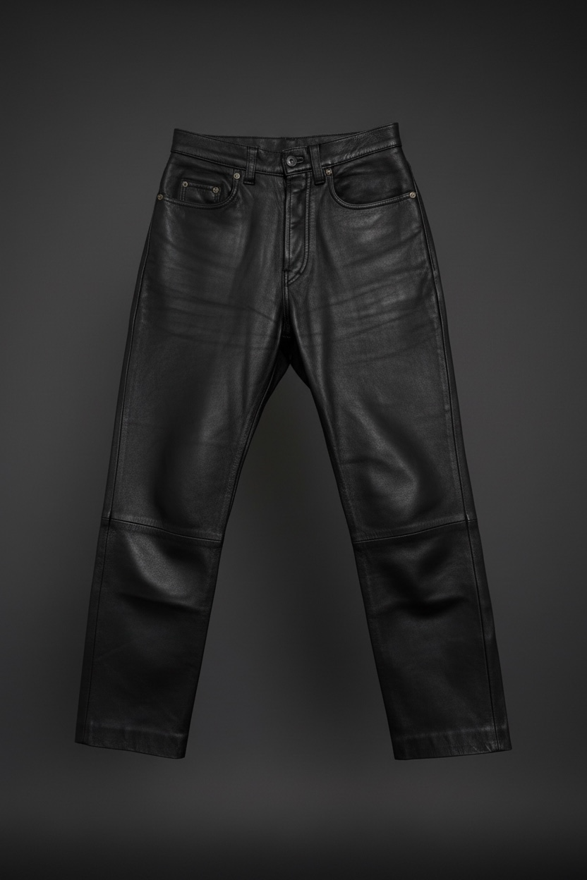 Leather Five-Pocket Trousers