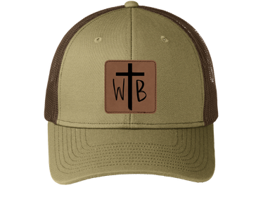 Snapback Trucker Cap with Two Wooden Beams Logo