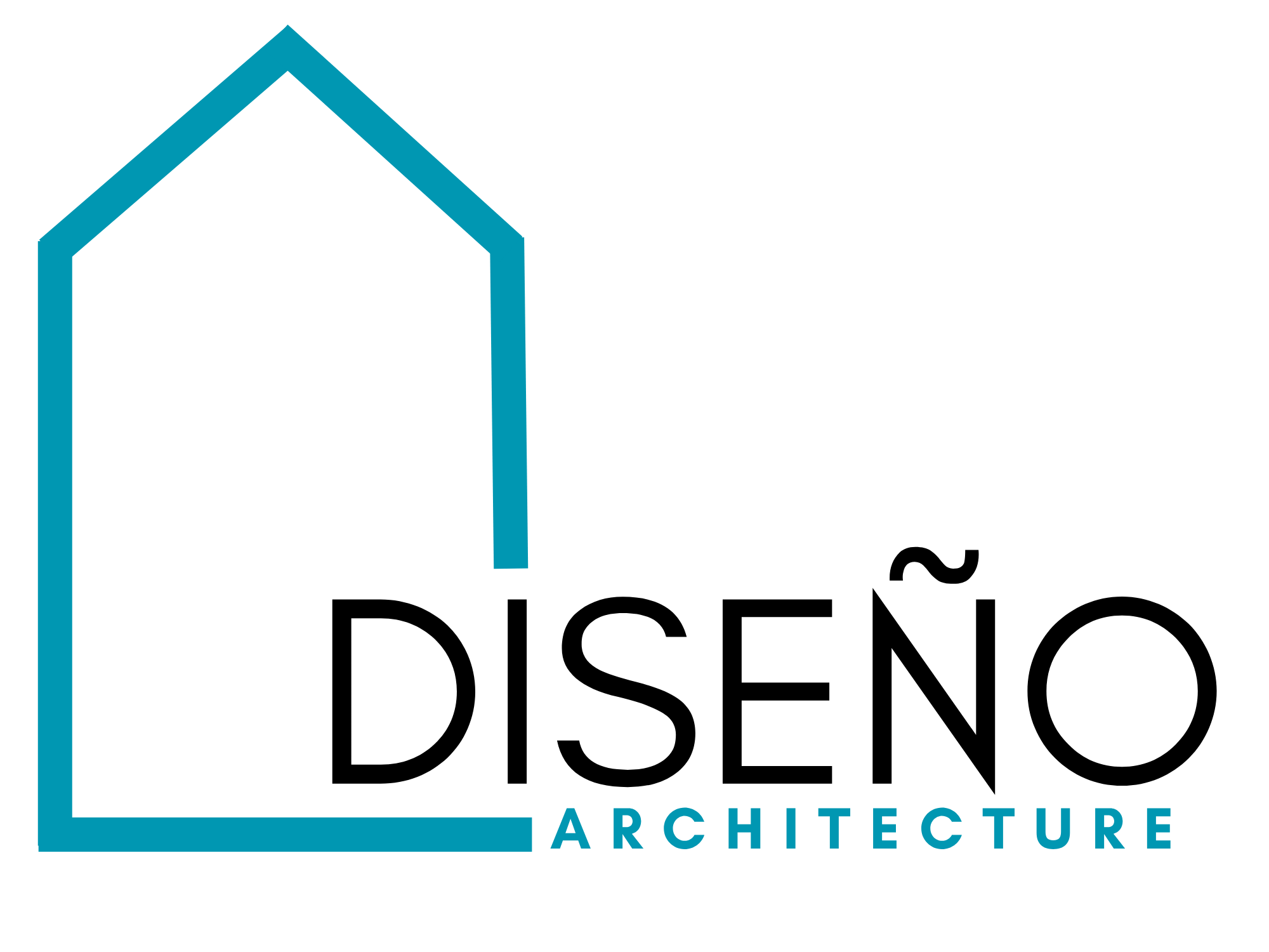 Logo for Blue View Architecture featuring a stylized blue house outline and text.