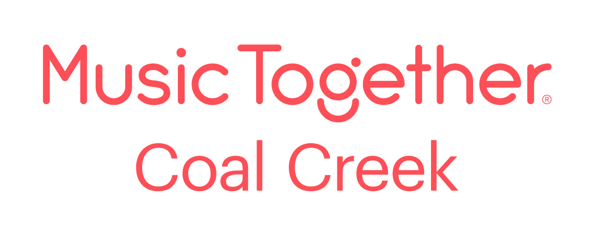 Logo for Music Together Coal Creek in pink text on a black background.