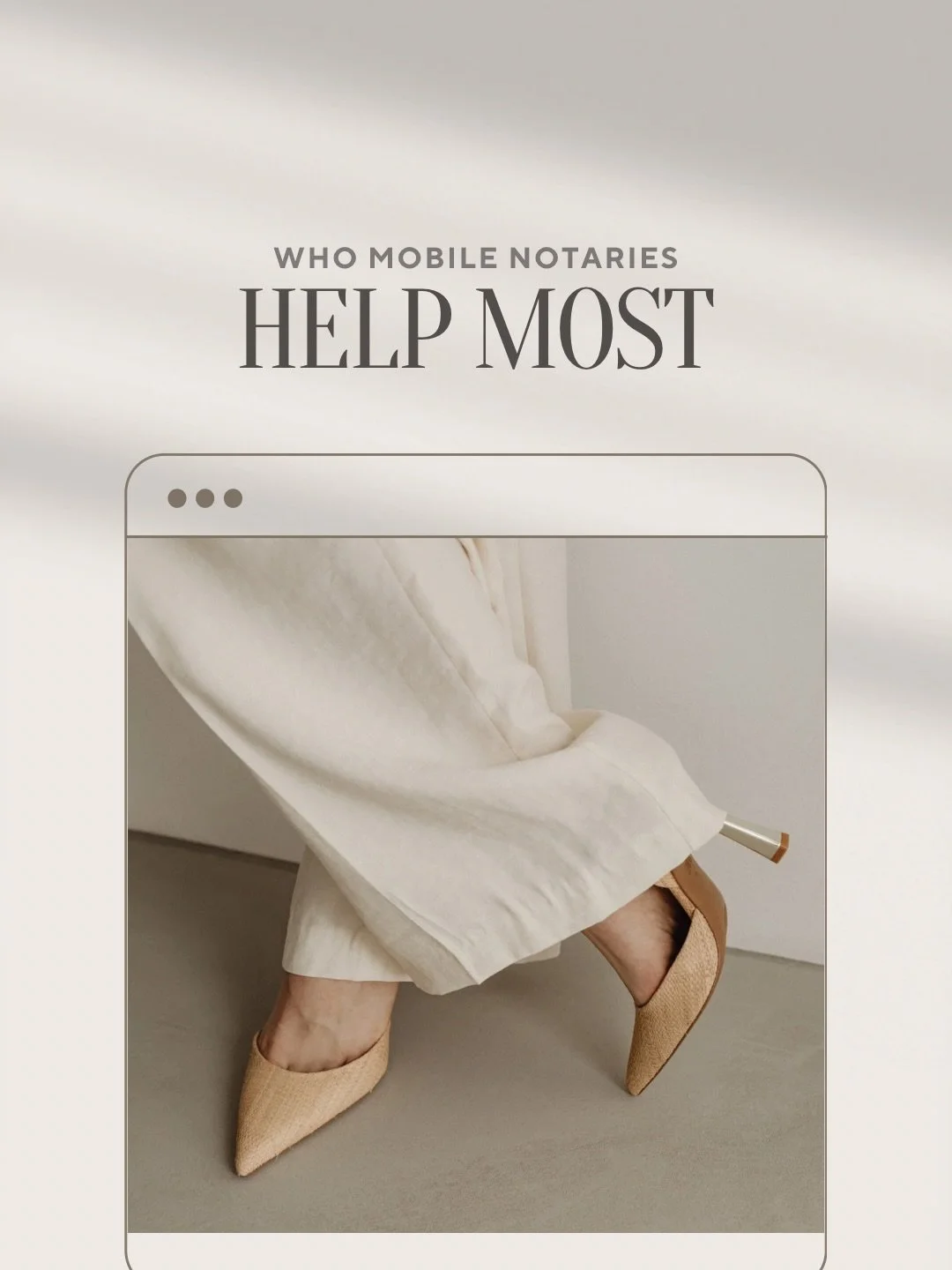 If meeting with a notary feels harder than it should&hellip; this is for you.

Not every errand fits into a bank lobby or office hours.
Closings run late. Parents stay busy. Seniors need comfort. Some situations don&rsquo;t allow leaving at all.

Tha