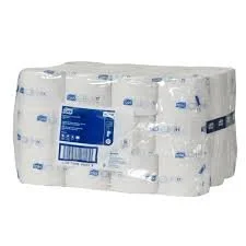 A pack of multiple rolls of white toilet paper.