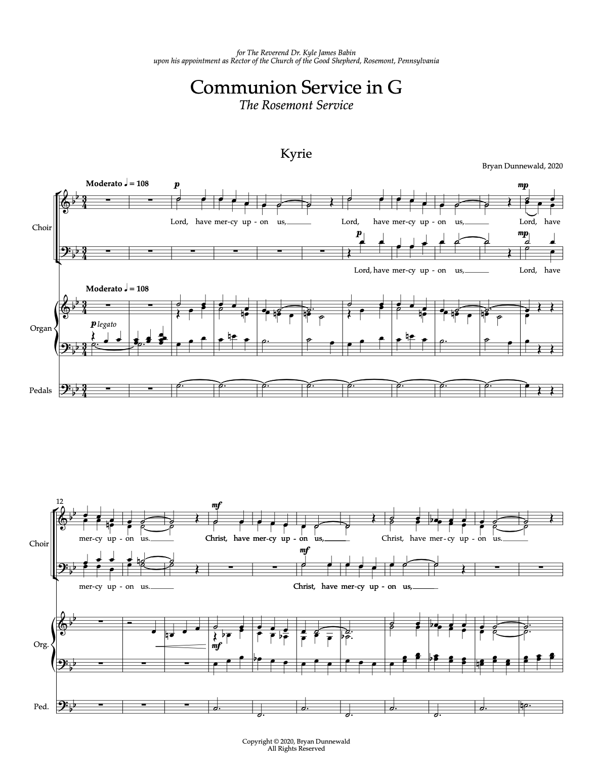 Communion Service in G: The Rosemont Service (2020)