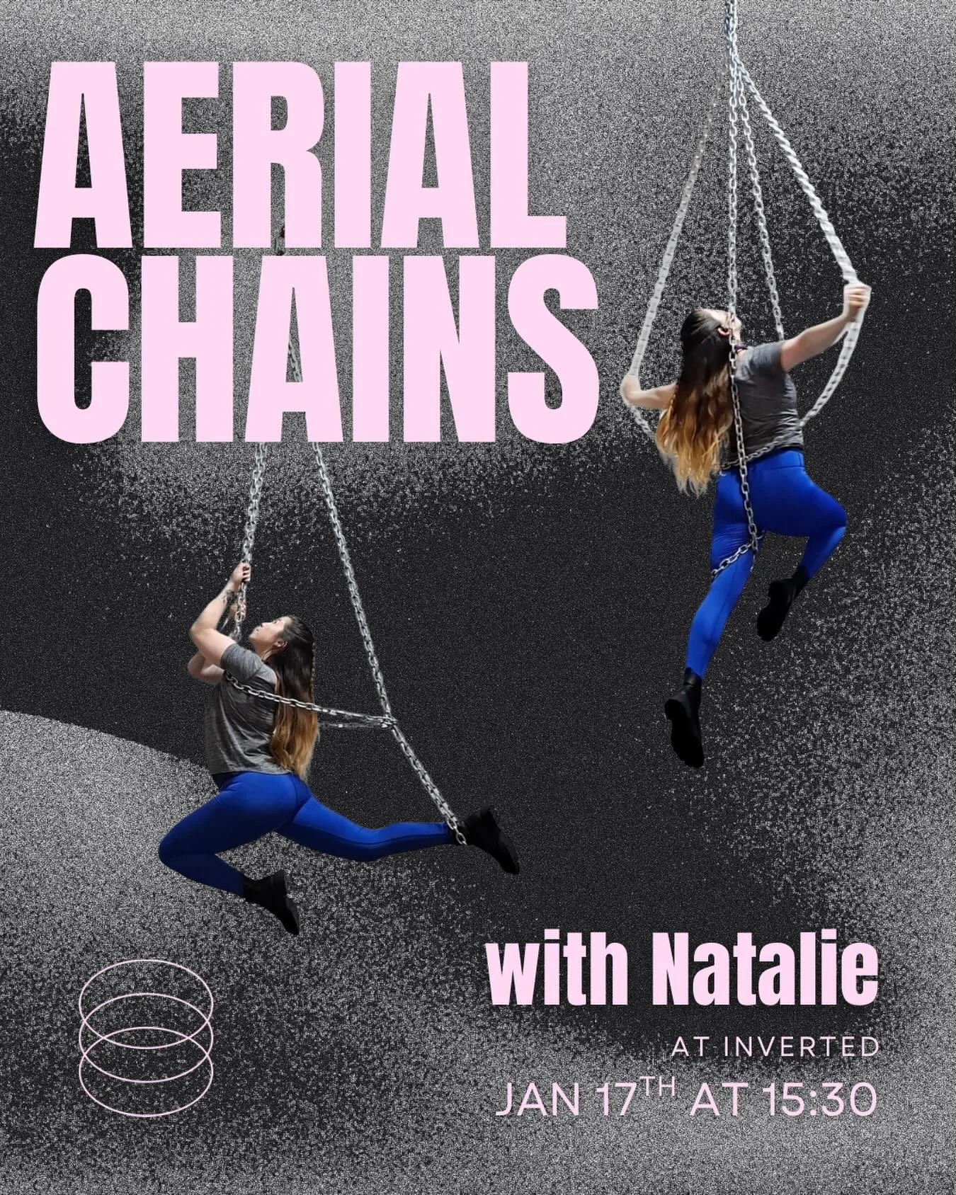 BACK BY POPULAR DEMAND ⛓️✨

@aerialistnatalie is offering another Aerial Chains Workshop! 

January 17th from 15:30-17:00 ✨

Join Natalie in an intriguing exploration of the fierce art of aerial chains. This workshop is welcome to those without prior