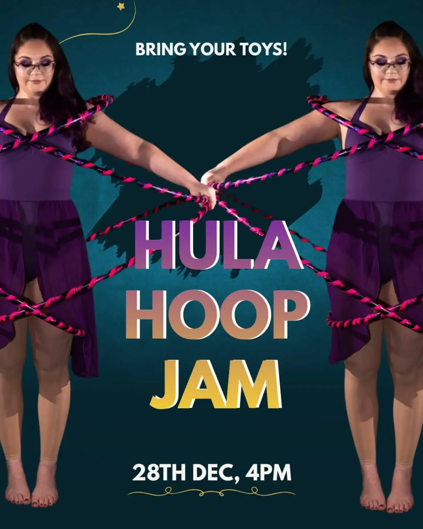 ✨ HULA HOOP and ALL FUN SPINNY TOYS ✨ 

Welcome to the monthly flow jam with our gorgeous instructor @rrach_robohoff 😍😍 

On the 28th Dec, bring your hoops, poi, fans, flags, juggling clubs or any other props and we will jam and flow and dance toge