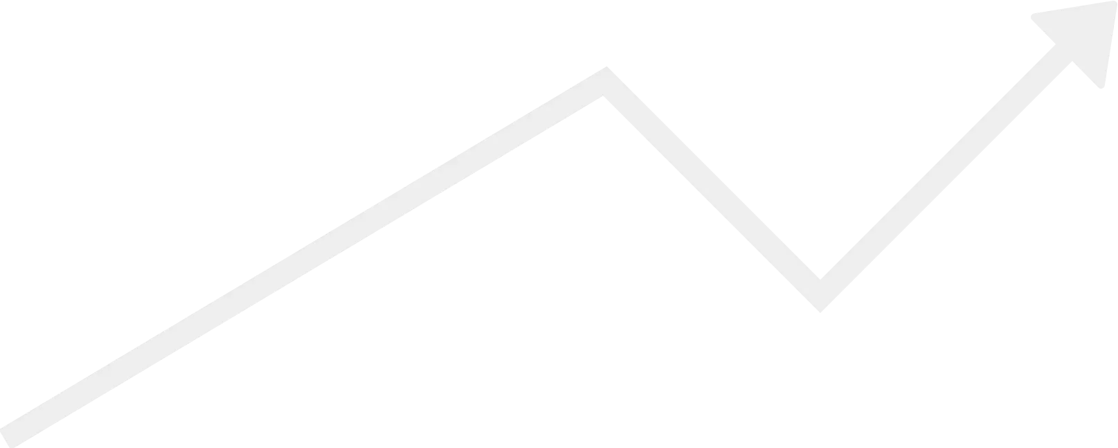 A black background with a white line graph showing an upward trend.