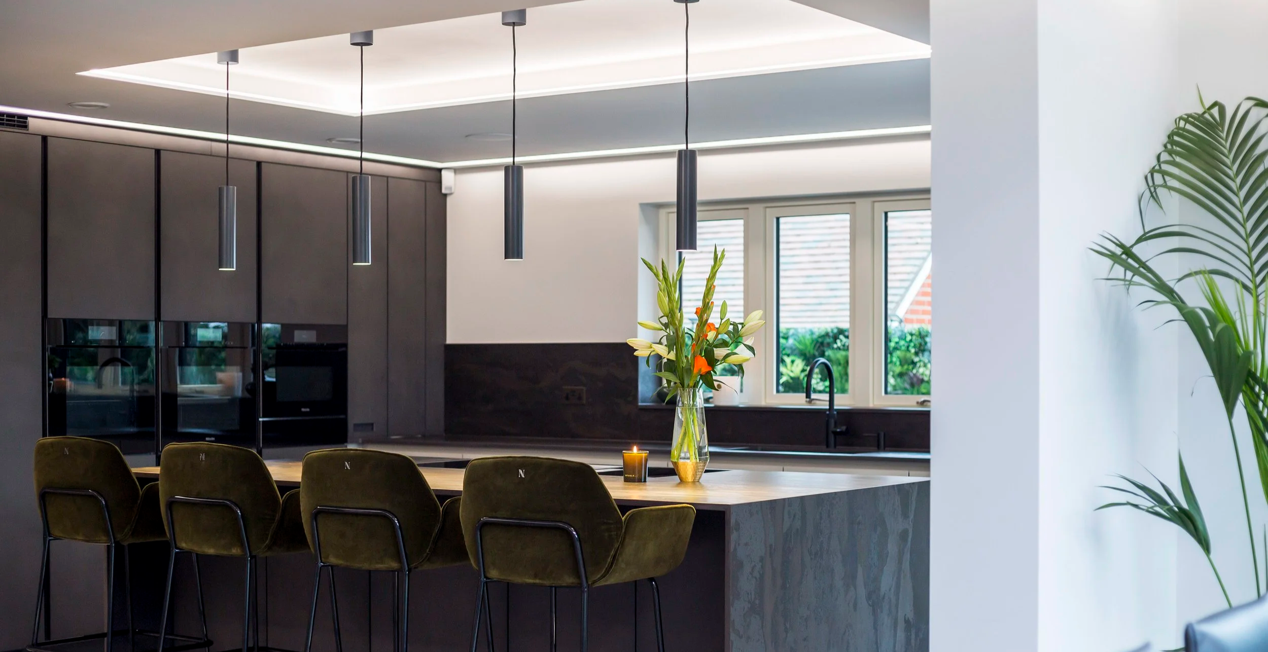 Interior detail showing architectural lighting and clean electrical installation in a residential space