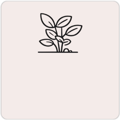 Simple black line drawing of a small, leafy plant.