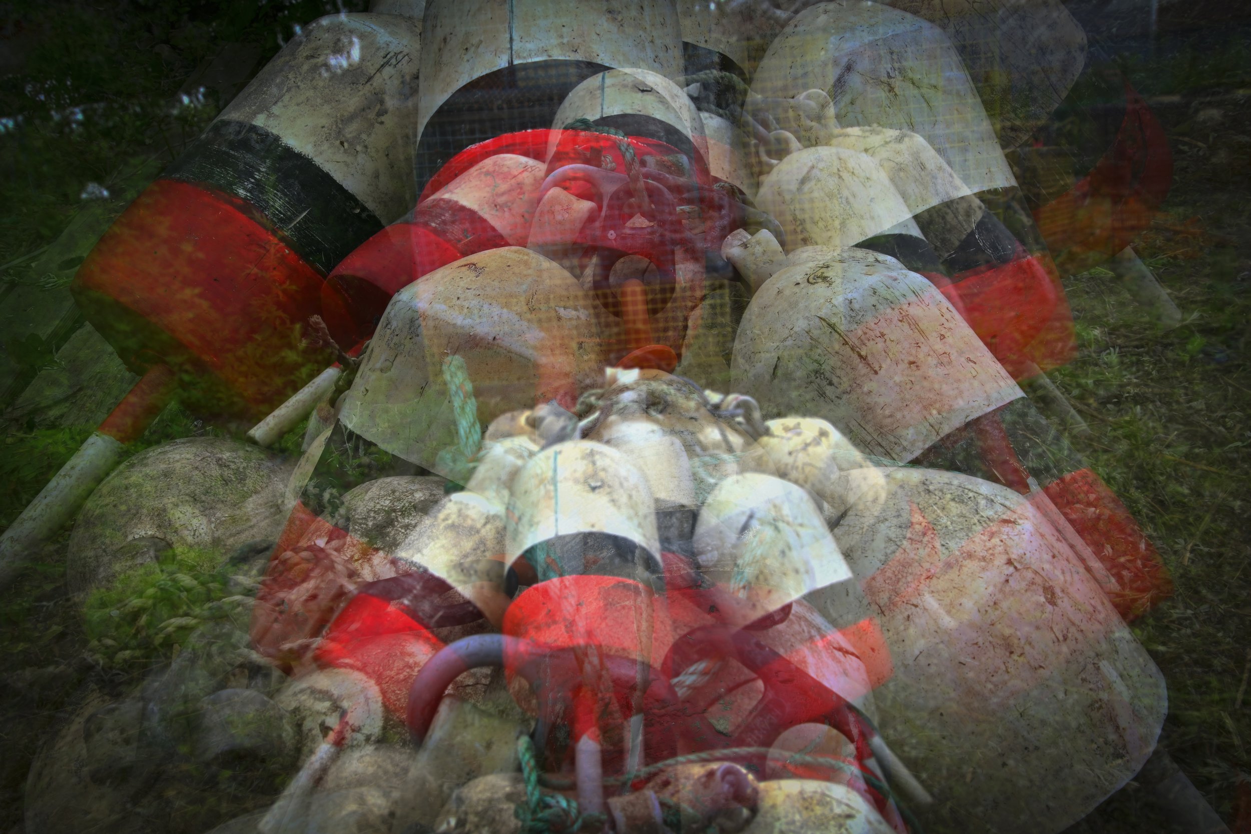 Red Buoys: 13"x19: $200 unframed