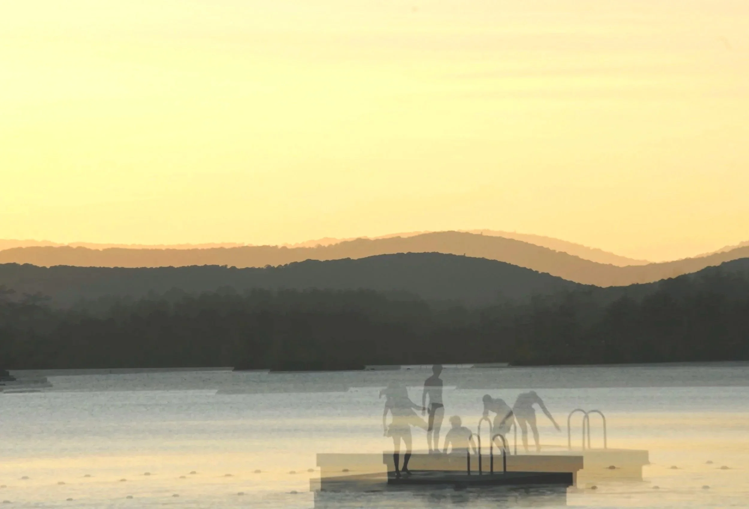 Swimming at Dusk: 13"x19" $200 unframed