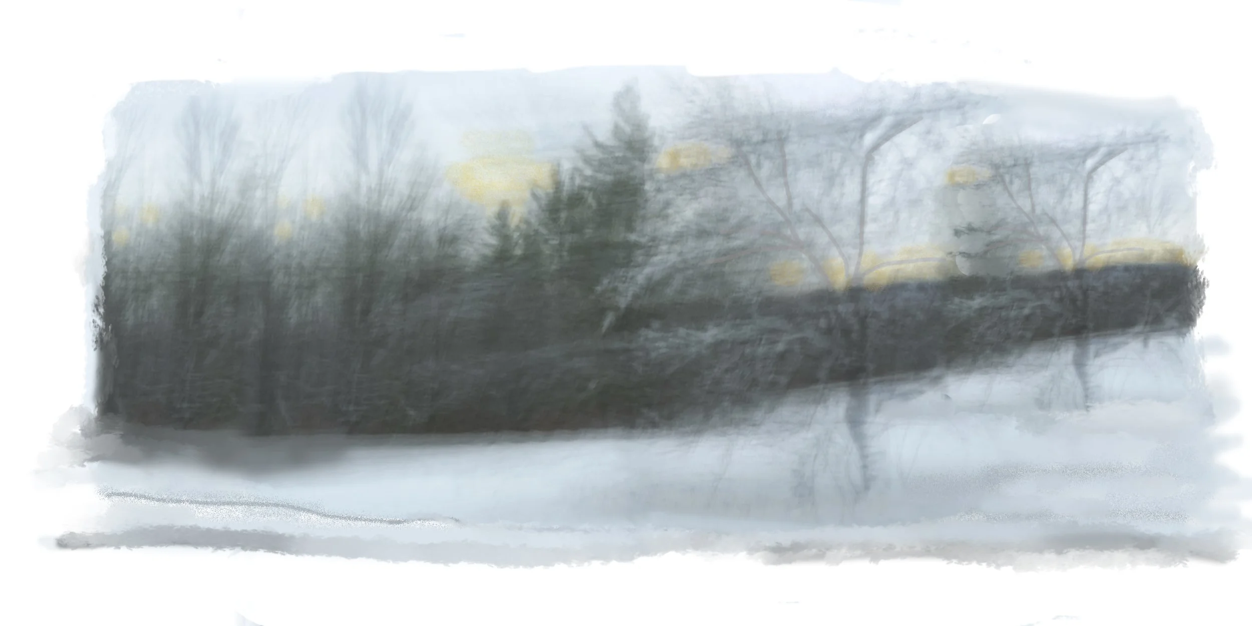 Winter Landscape: 13" x19" $200 unframed
