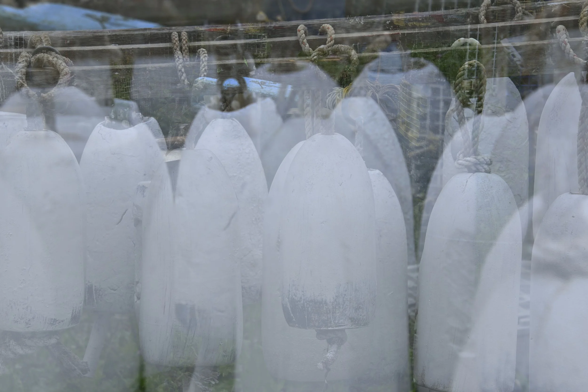 A parcel of buoys: 13"x 19" $200 unframed