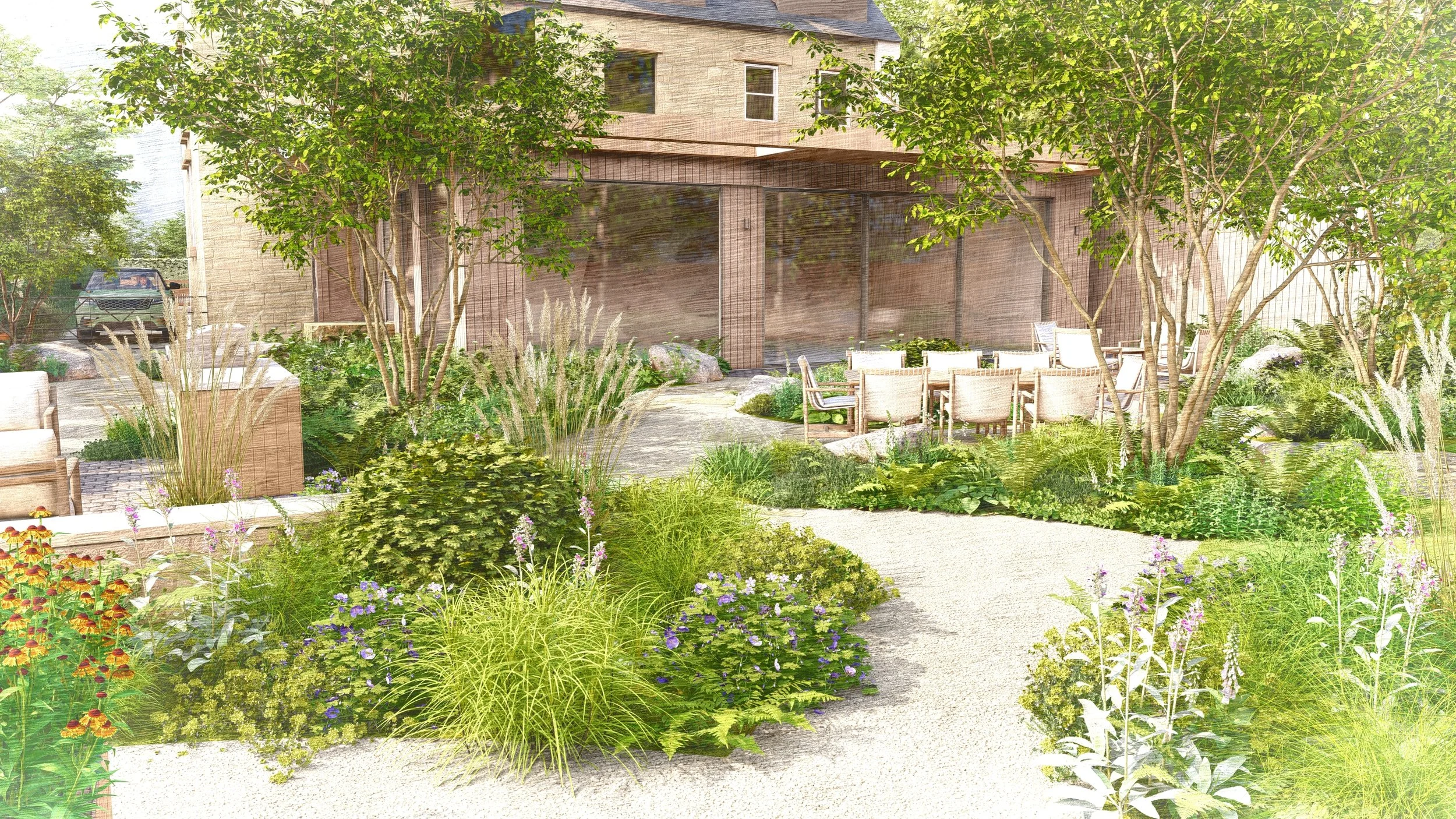 Garden sanctuary designed for reflection, wellbeing, and seamless harmony with architecture